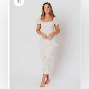 Worth Collective Ada Smocked Dress in Pink Floral